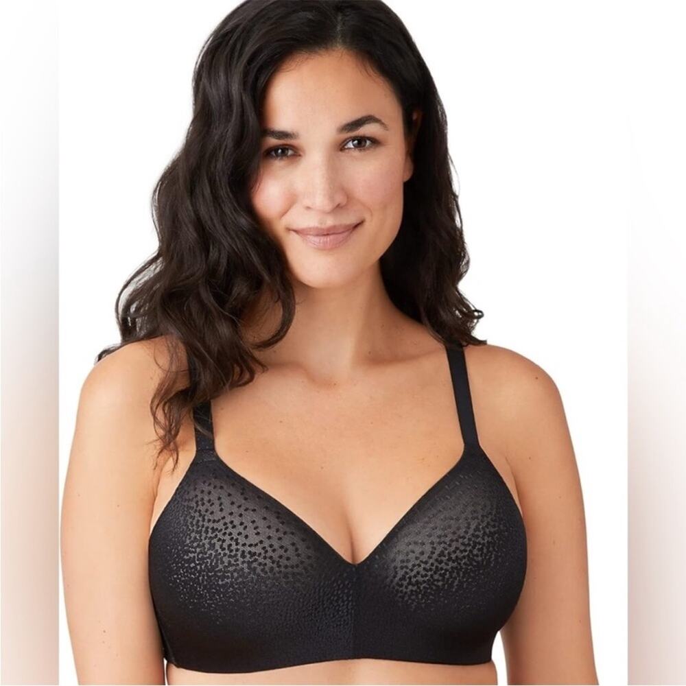 Wacoal 856303 black polka dot back appeal wireless T-shirt bra 34DD